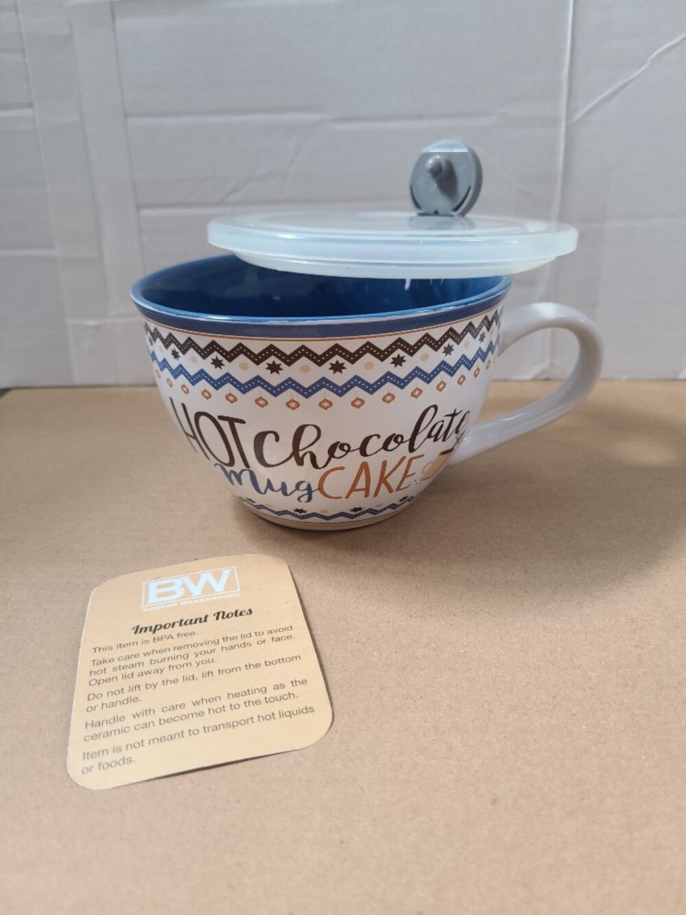 Pier 1 Hot Chocolate or Mug Cake Cup Large with Steamer Lid